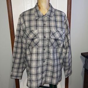 GAP VINTAGE/RARE 90’s WOOL Button-up Plaid Long Sleeve Shirt +Jacket =Shacket XL